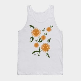 Cozy Vintage Autumn Leaves Thistle Flower Pattern Tank Top